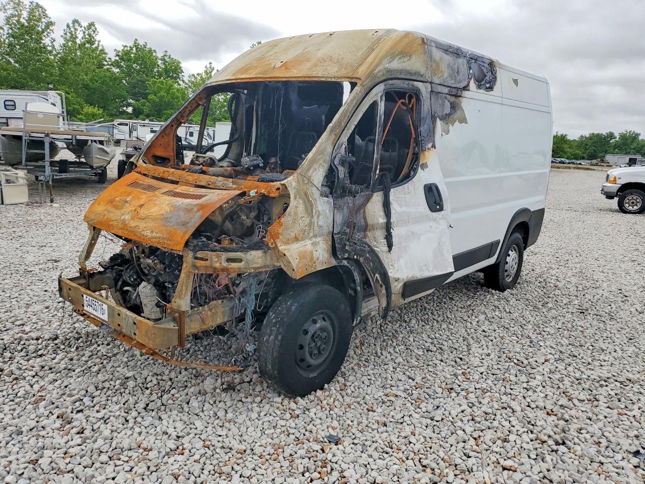 2022 Ram ProMaster Cargo, VIN 3C6LRVBG3NE109858 — Engine fire