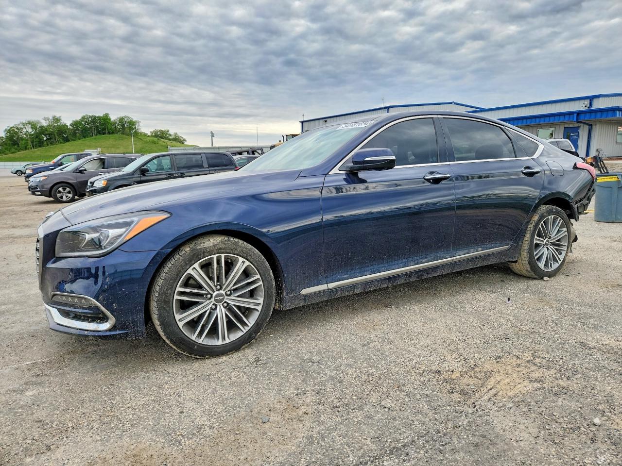 2018 Genesis G80 3.8L, VIN KMHGN4JE0JU250894 — Rear end