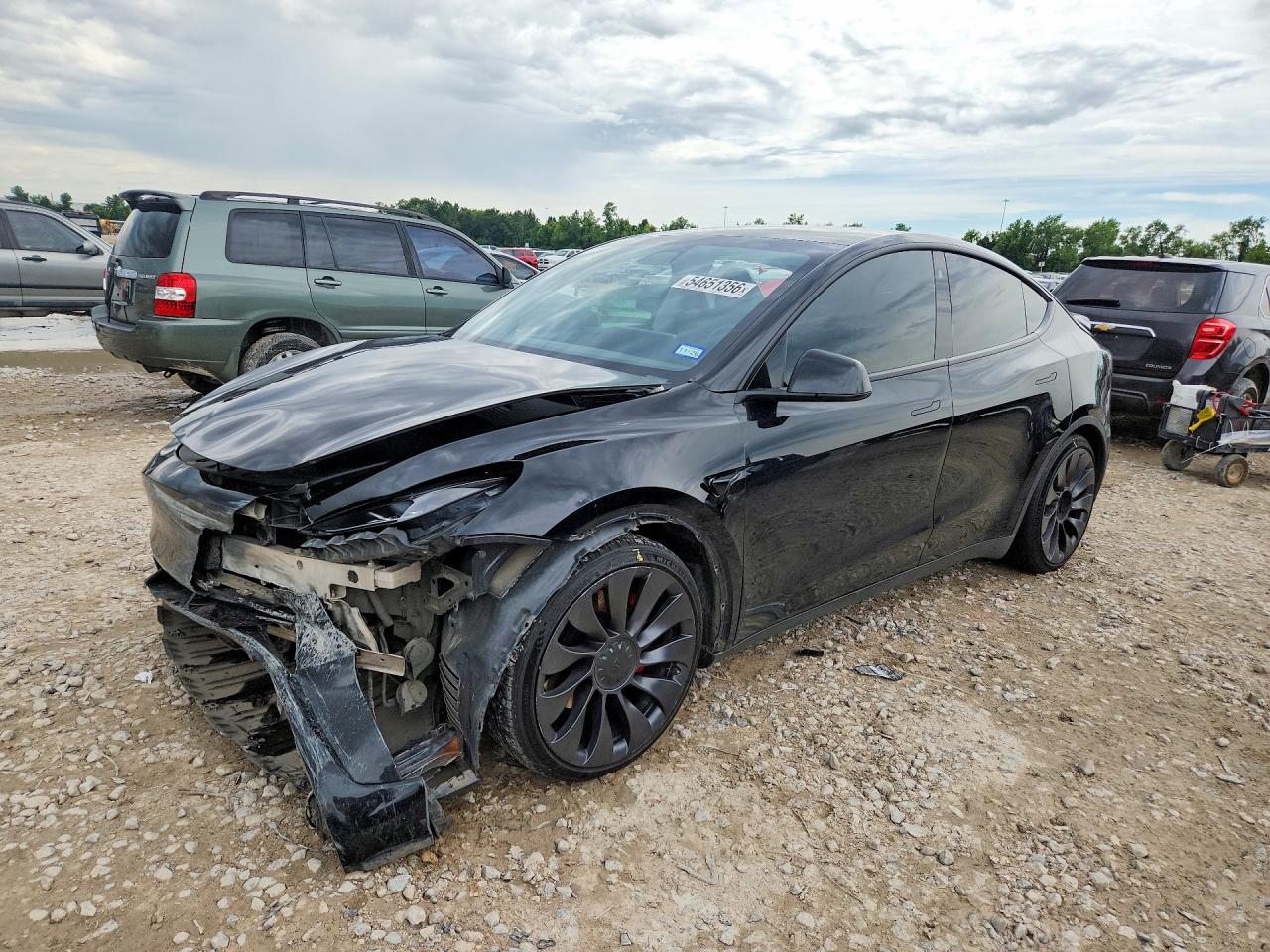 2021 Tesla Model Y Performance, VIN 5YJYGDEF7MF202067 — Front end
