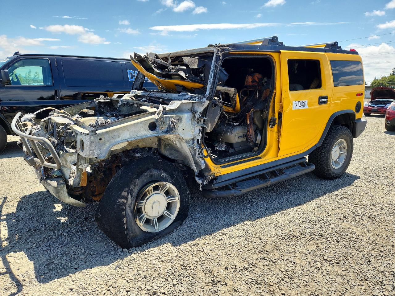 2003 Hummer H2, VIN 5GRGN23U93H119258 — Engine fire