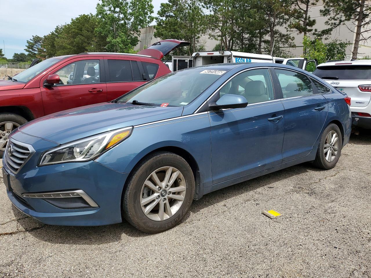 2015 Hyundai Sonata SE, VIN 5NPE24AF7FH162259 — Frame damage