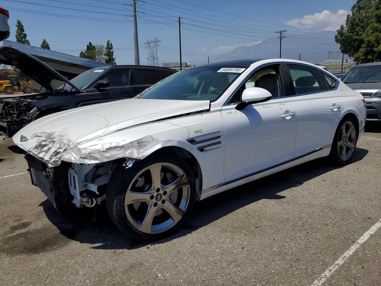 2021 Genesis G80 3.5T, VIN KMTGC4SD1MU049138 — Front end