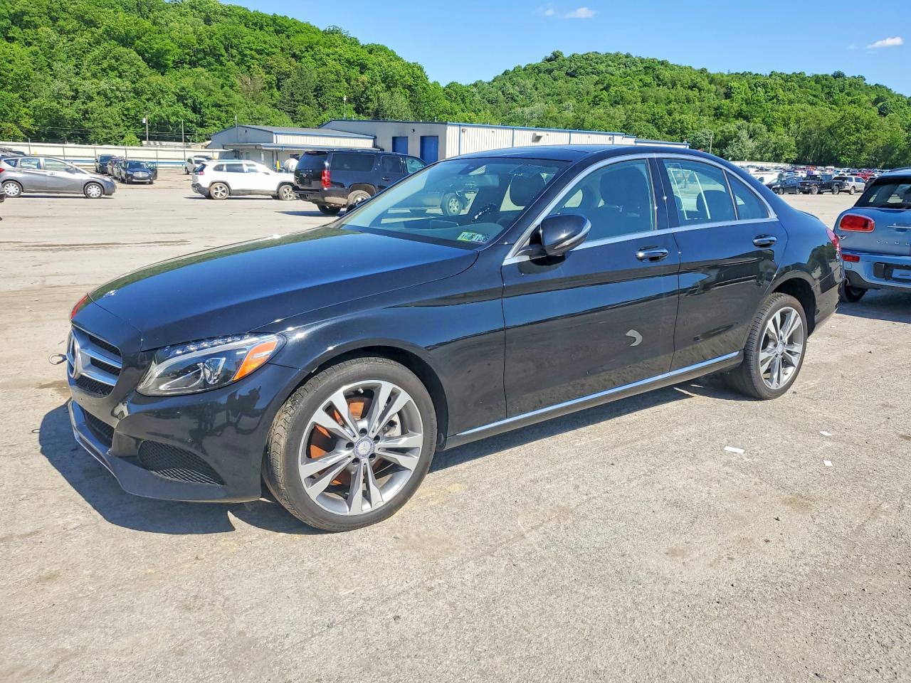 2016 Mercedes-Benz C 300, VIN 55SWF4KB0GU175194 — Engine fire