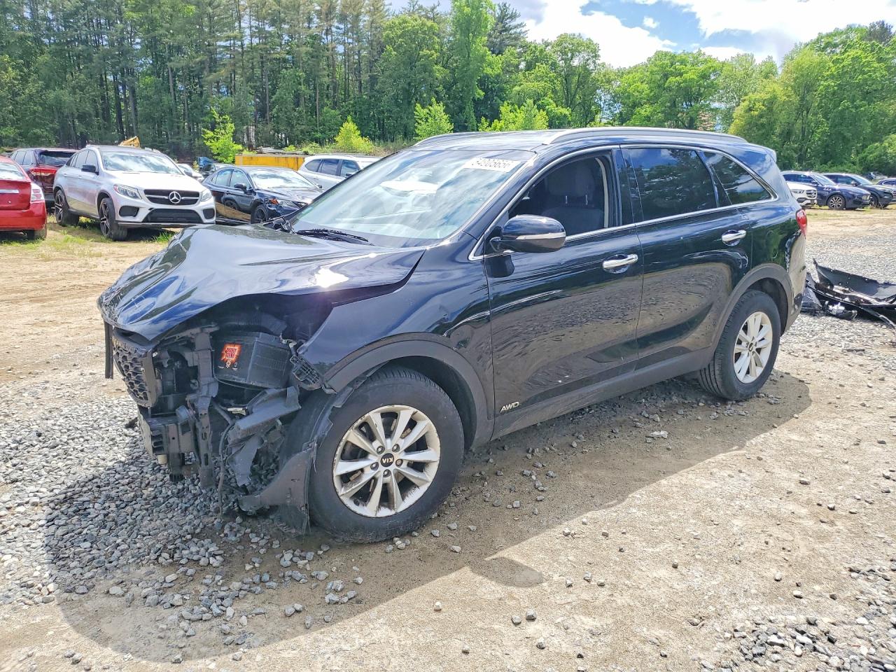 2019 Kia Sorento LX, VIN 5XYPGDA38KG548299 — Front end