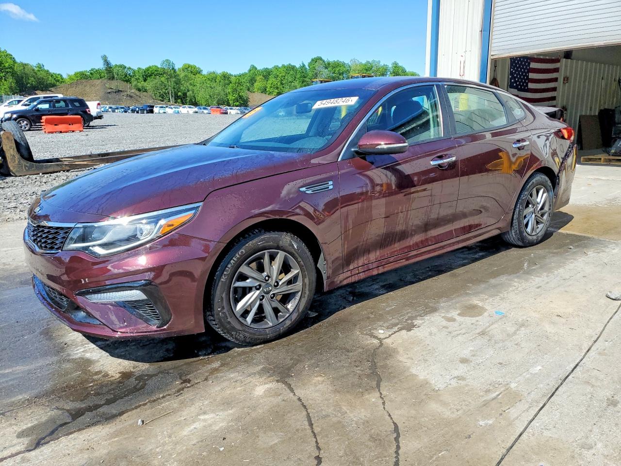2019 Kia Optima S, VIN 5XXGT4L33KG364689 — Rear end