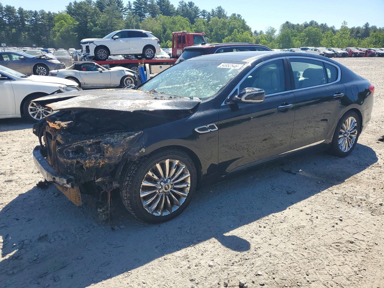 2015 Kia K900 Luxury, VIN KNALW4D4XF6017181 — Engine fire