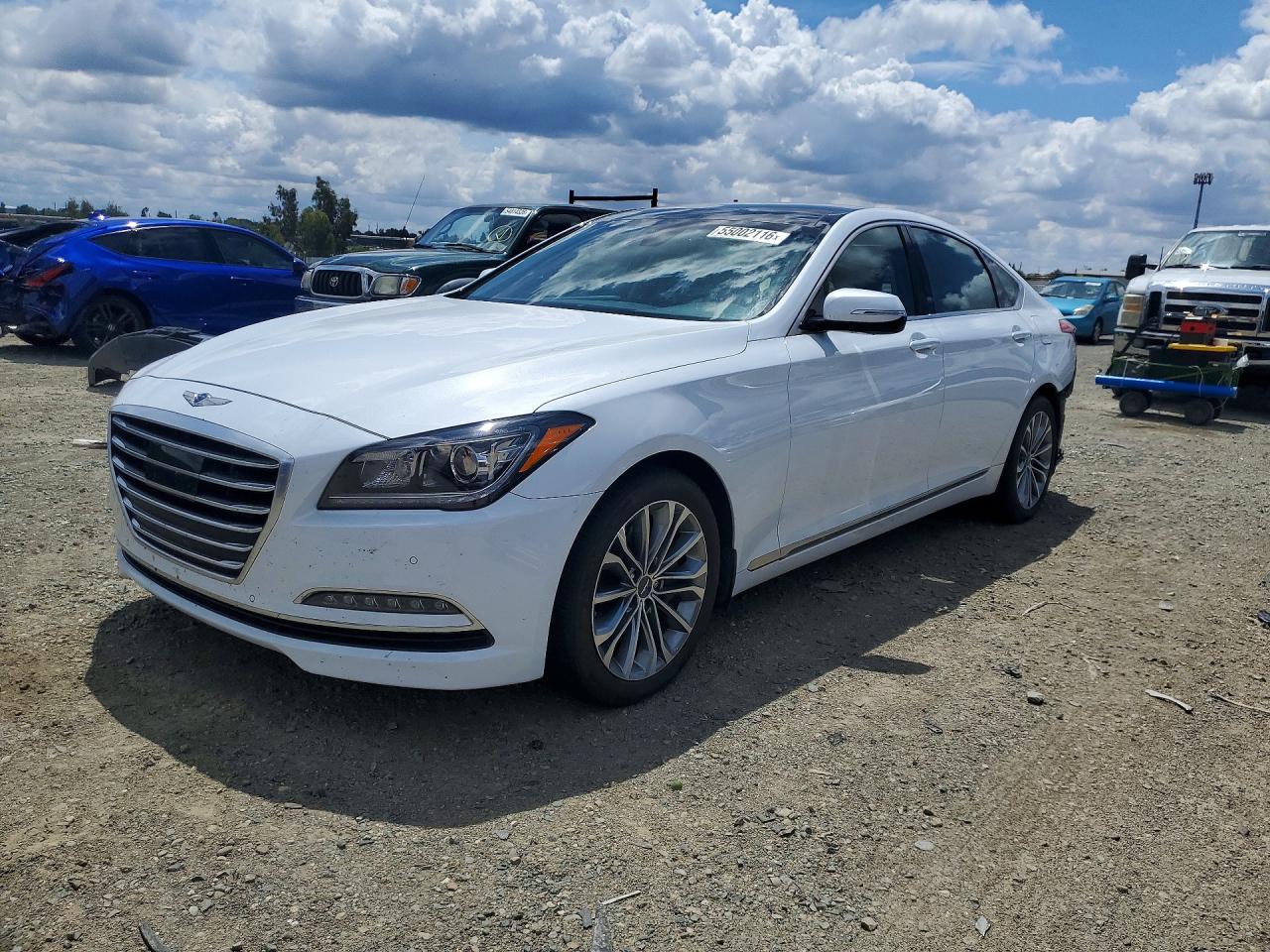 2017 Genesis G80 3.8L, VIN KMHGN4JE9HU171363 — Rear end