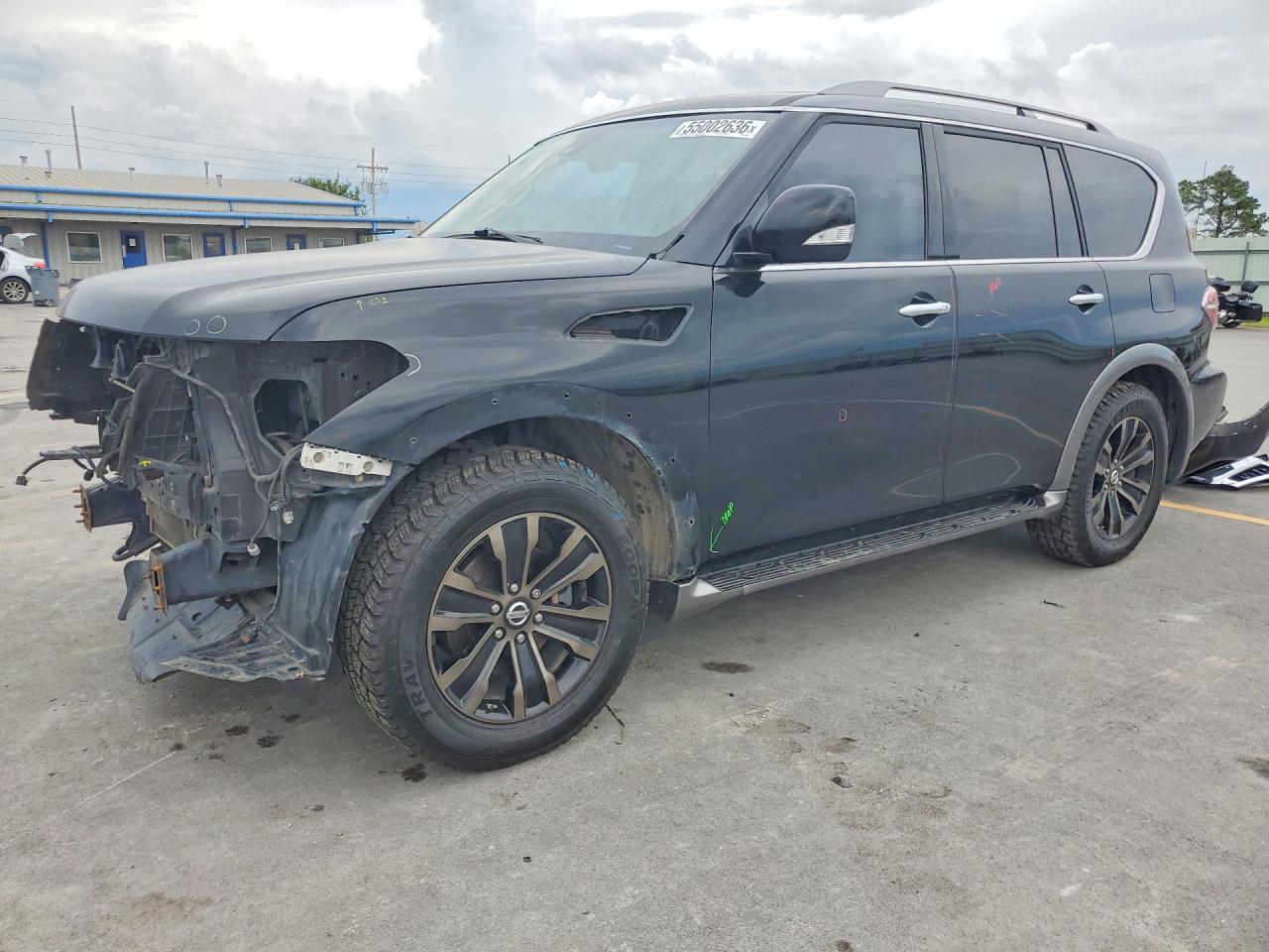 2017 Nissan Armada Platinum, VIN JN8AY2NF9H9301030 — Front end