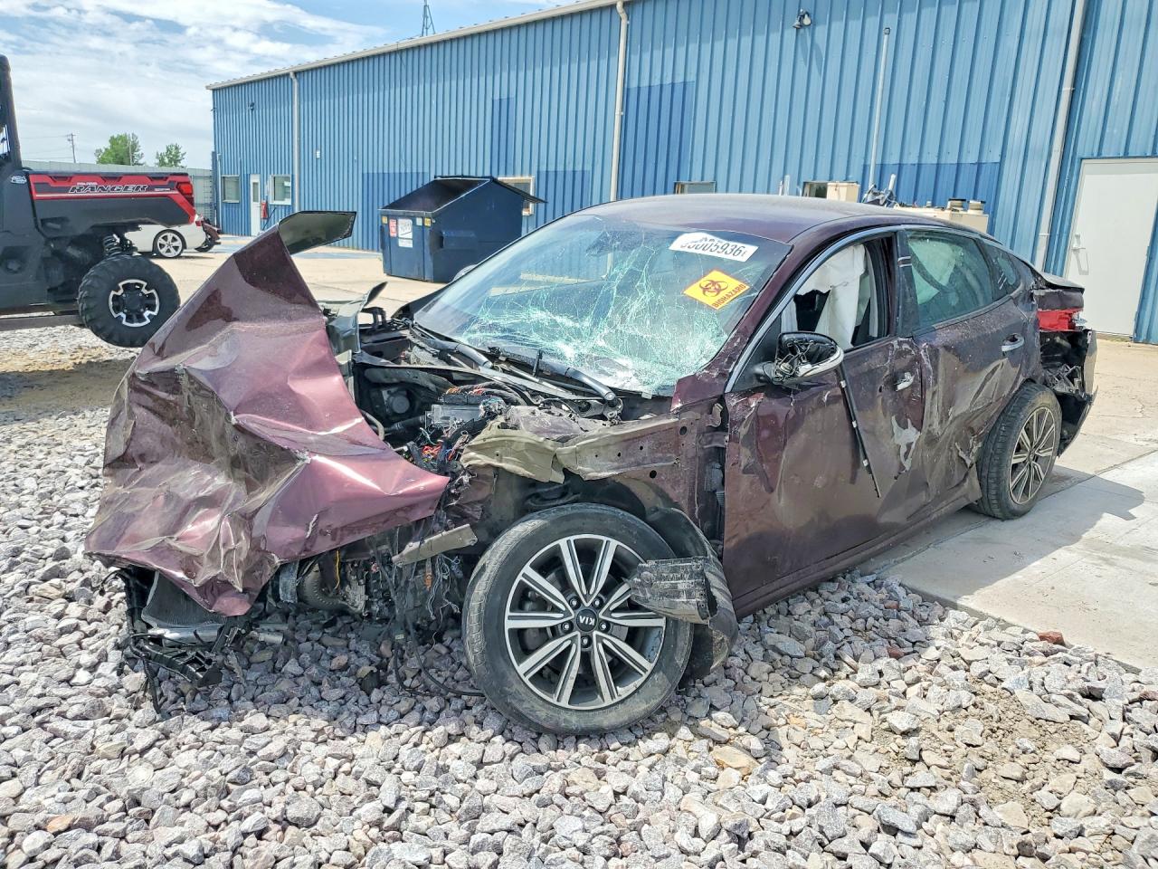 2019 Kia Optima LX, VIN 5XXGT4L37KG370995 — Frame damage
