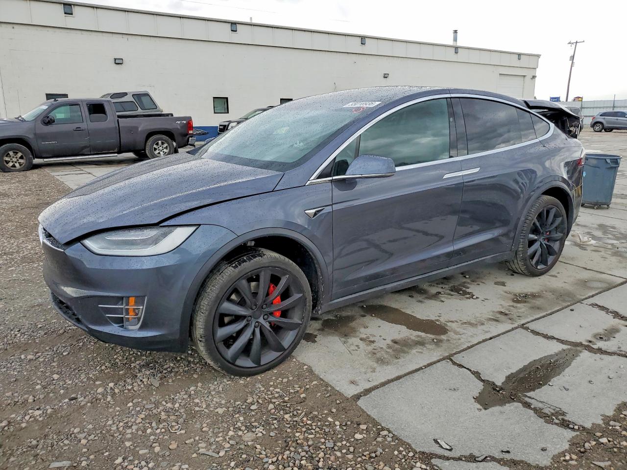 2021 Tesla Model X Performance, VIN 5YJXCAE41MF324931 — Rear end