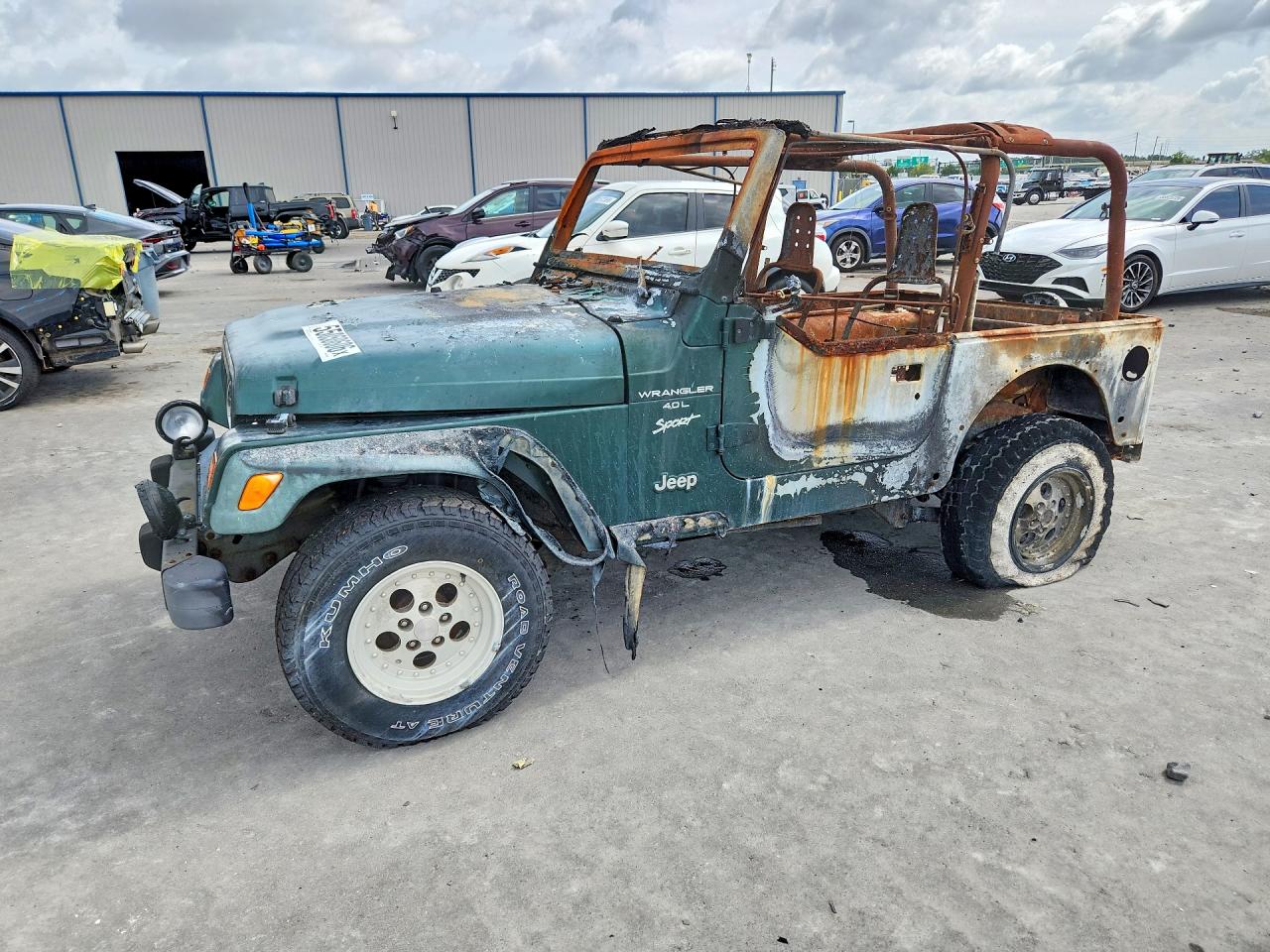 1999 Jeep Wrangler Sport, VIN 1J4FY19S9XP442185 — Burn