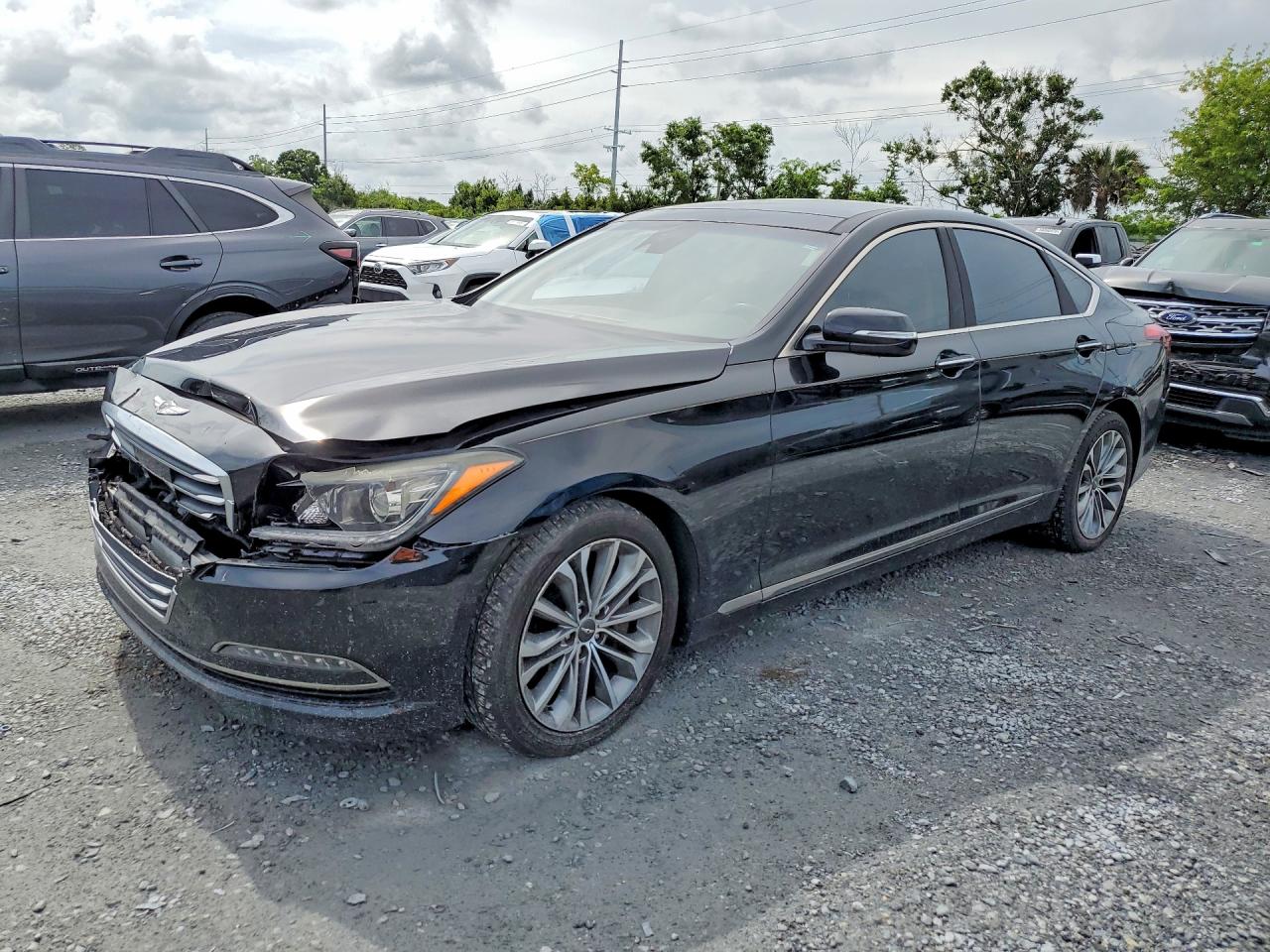 2017 Genesis G80 3.8L, VIN KMHGN4JE6HU177931 — Front end