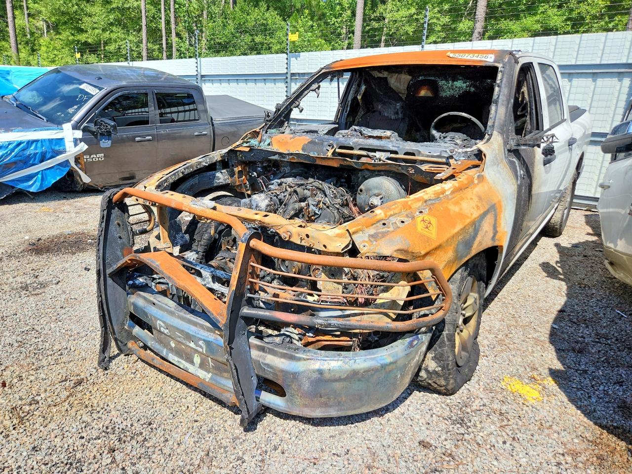 2019 Ram 1500 Tradesman, VIN 1C6RR6KM5KS723020 — Engine fire