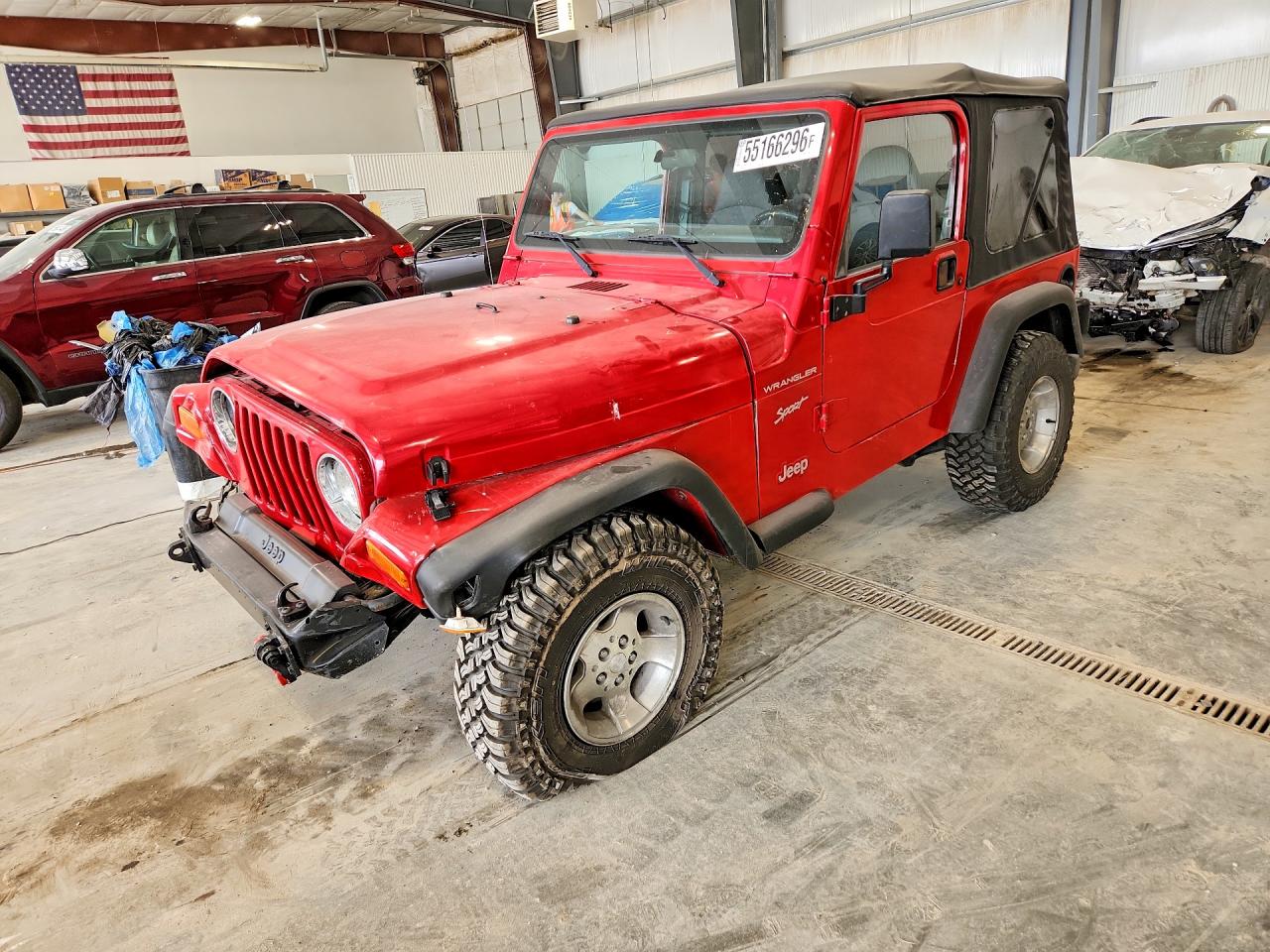 2002 Jeep Wrangler Sport, VIN 1J4FA49S22P774399 — Front end