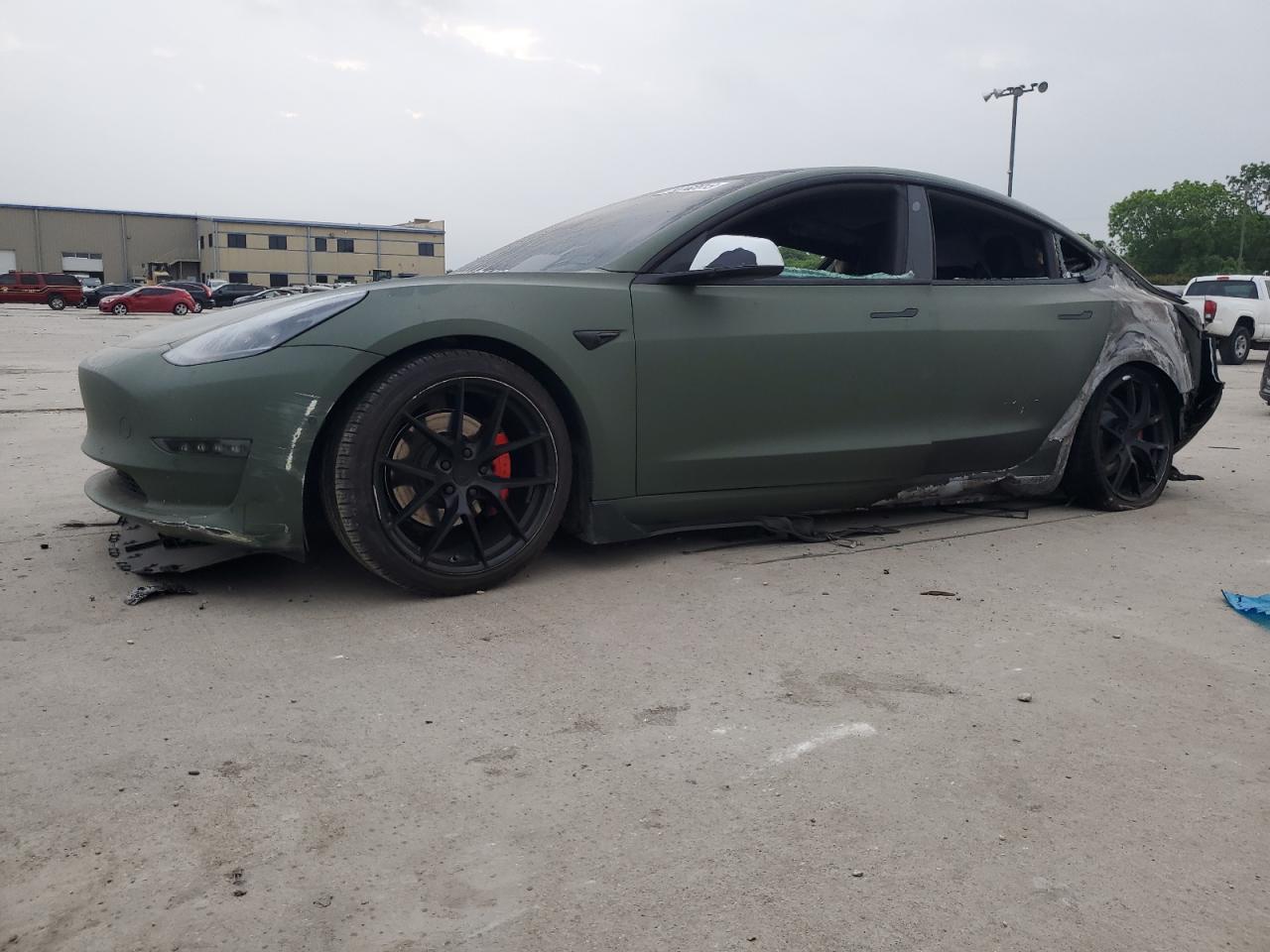 2021 Tesla Model 3 Standard Range Plus, VIN 5YJ3E1EA4MF977784 — Interior fire