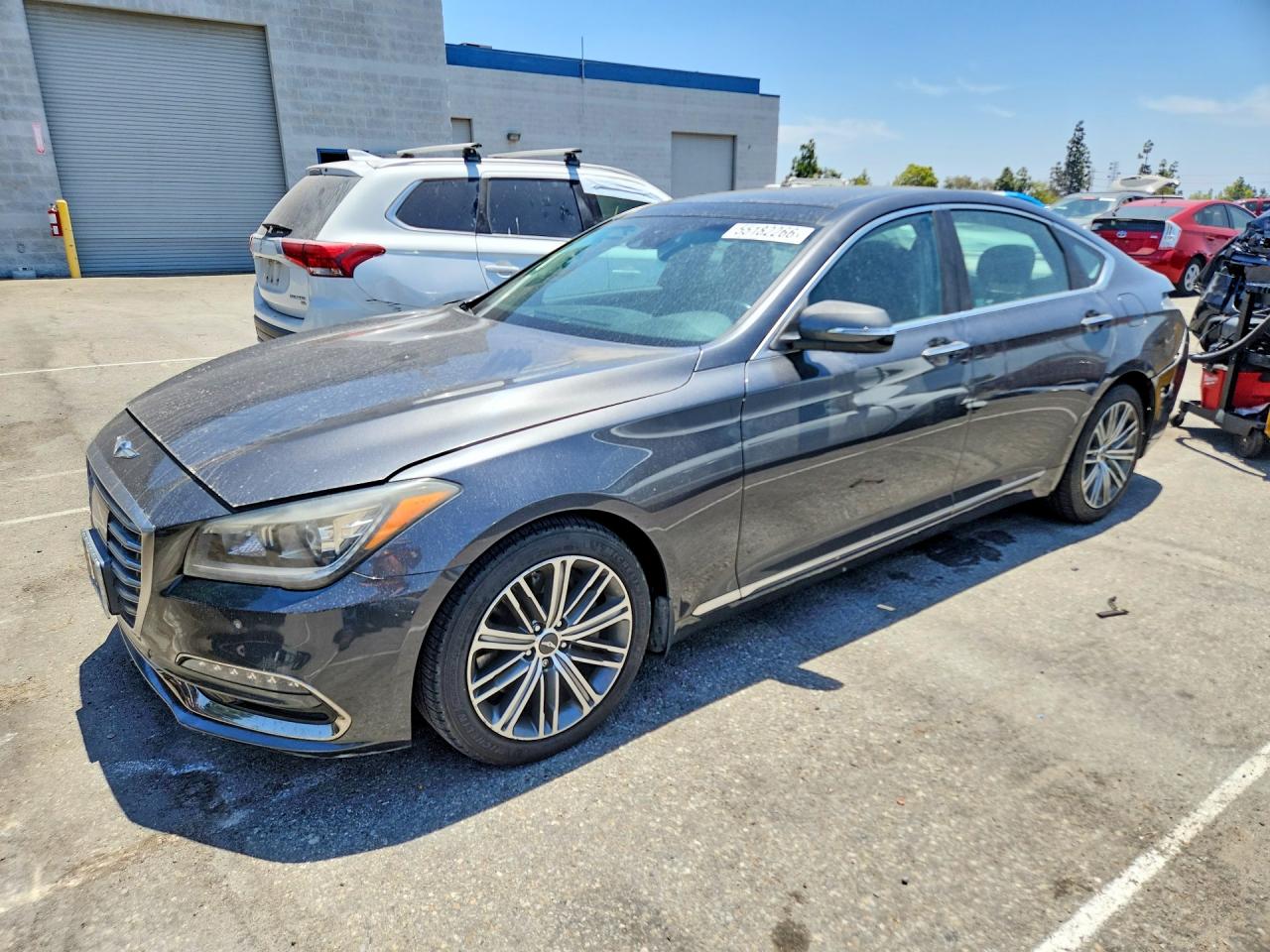 2018 Genesis G80 3.8L, VIN KMHGN4JE6JU225871 — Rear end