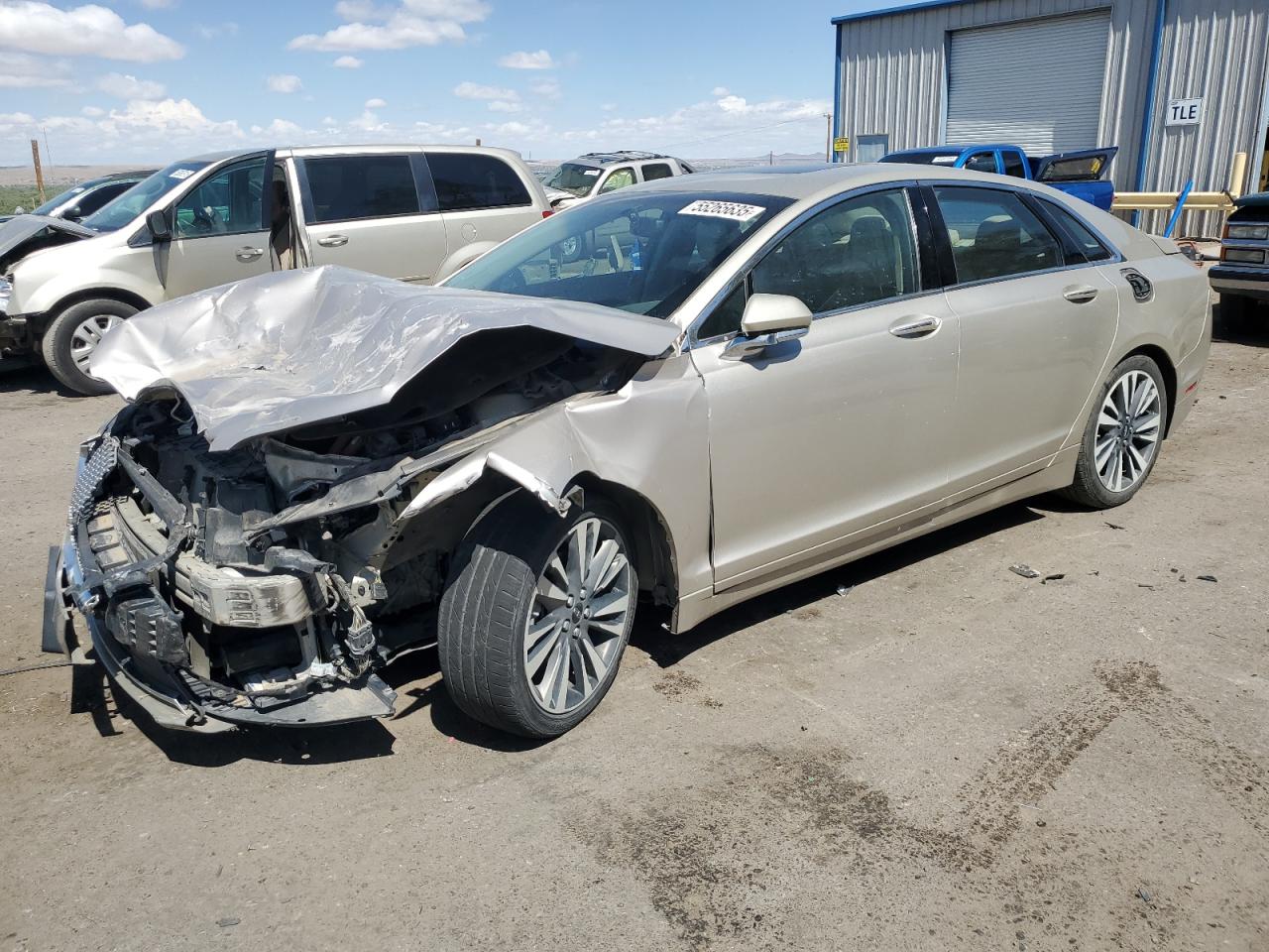 2017 Lincoln MKZ Hybrid Reserve, VIN 3LN6L5MU7HR609878 — Frame damage