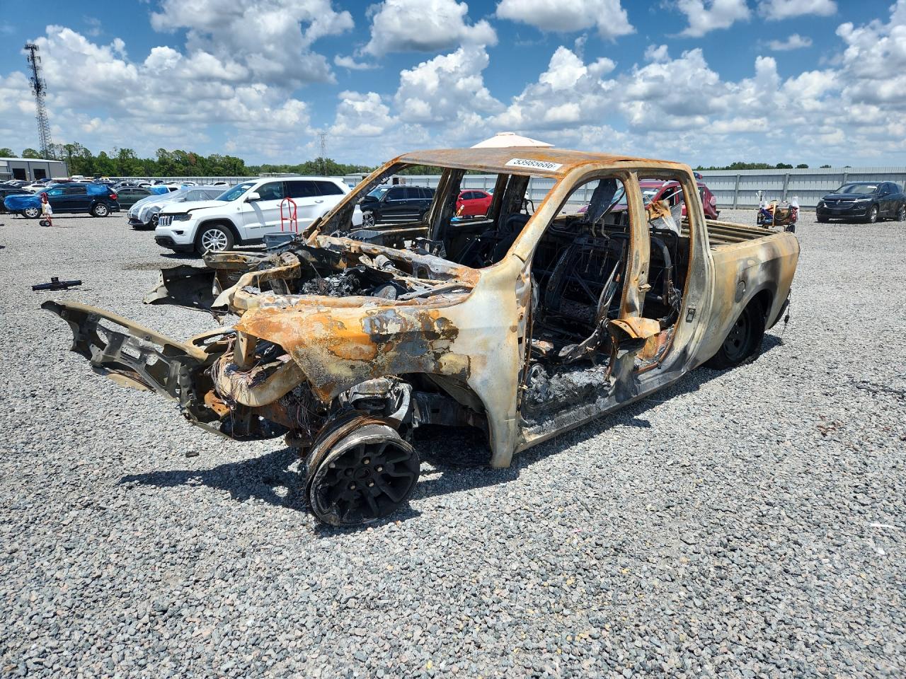 2022 Ram 1500 Warlock, VIN 1C6RR7GG6NS156507 — Burn