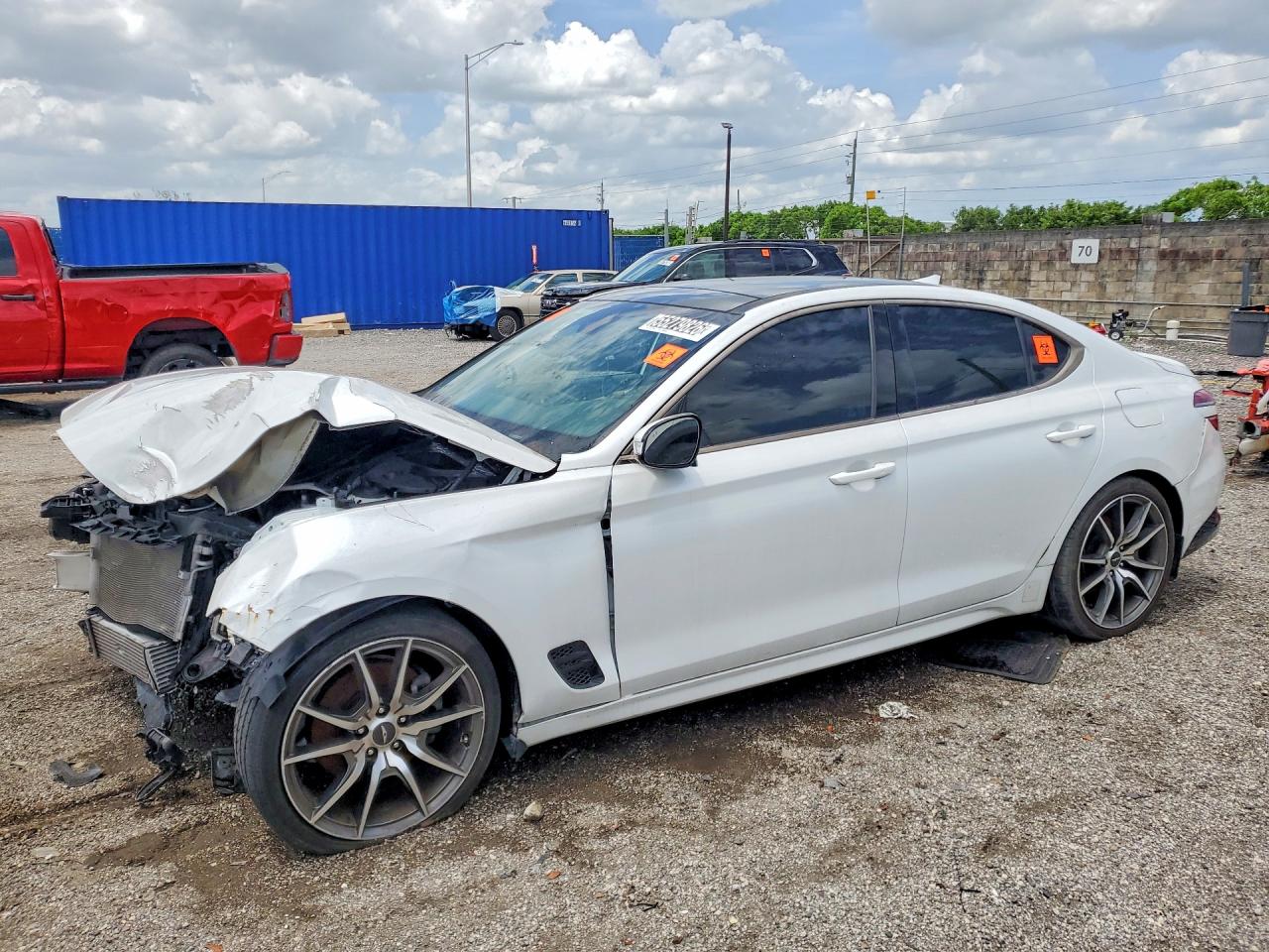2023 Genesis G70 2.0T, VIN KMTG34TA9PU120207 — Front end