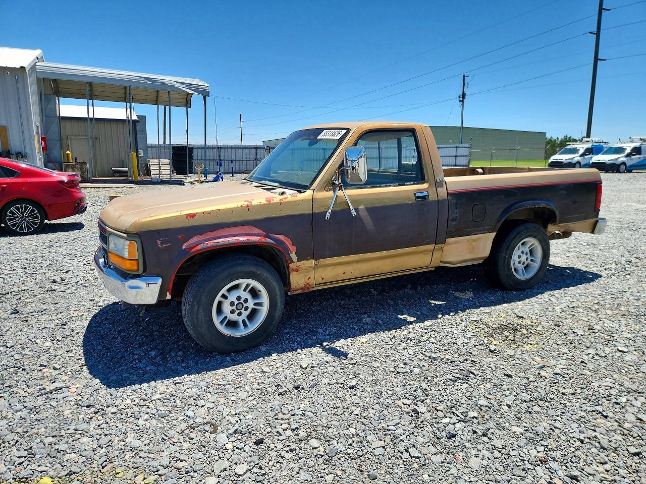 1991 Dodge Dakota, VIN 1B7GL26Y8MS254872 — Engine fire
