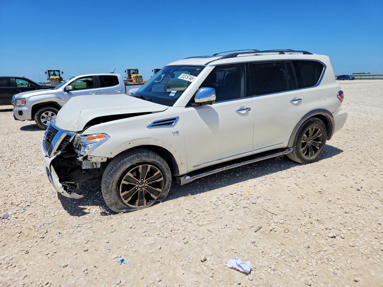 2018 Nissan Armada Platinum, VIN JN8AY2NF6J9330894 — Front end