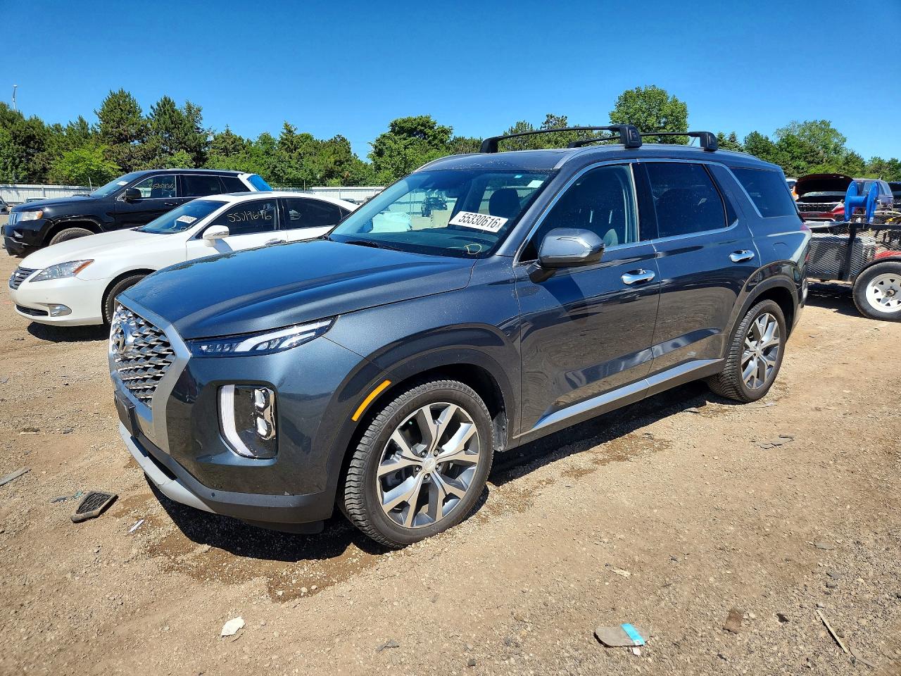 2021 Hyundai Palisade SEL, VIN KM8R3DHE2MU246726 — Rear end