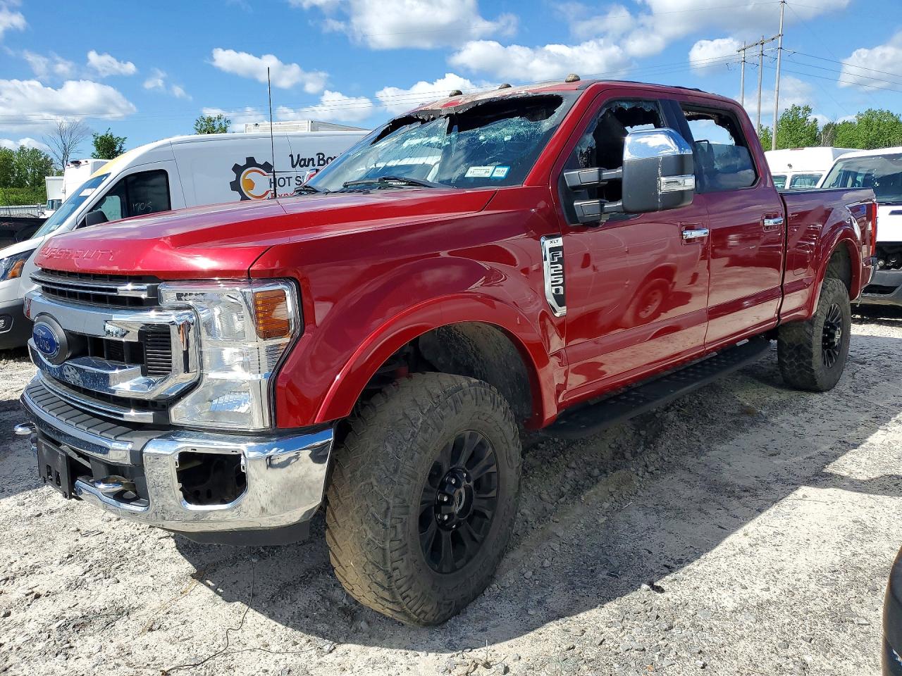 2021 Ford F-250 XLT, VIN 1FT7W2BN1MED77575 — Interior fire