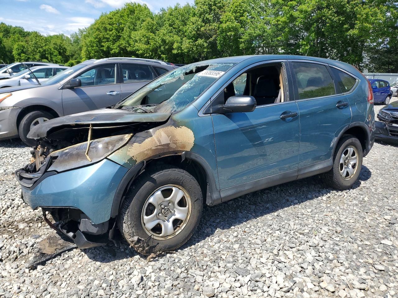 2014 Honda CR-V LX, VIN 2HKRM4H36EH681888 — Engine fire
