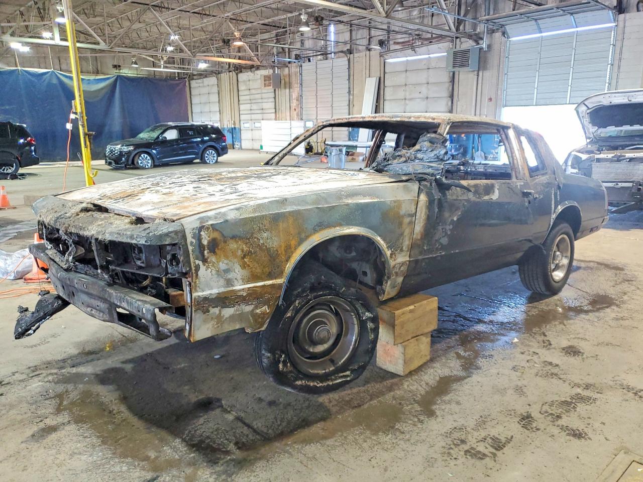 1986 Chevrolet Monte Carlo Sport SS, VIN 1G1GZ37H5GR160648 — Engine fire
