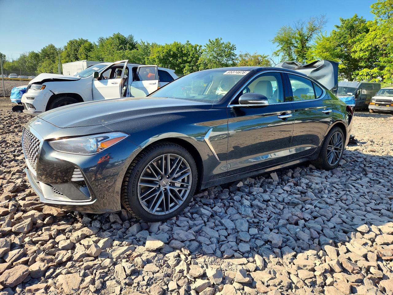 2019 Genesis G70 Design, VIN KMTG34LEXKU020127 — Rear end