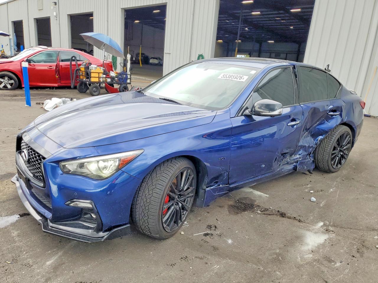 2020 Infiniti Q50 Red Sport 400, VIN JN1FV7AR8LM660238 — Side