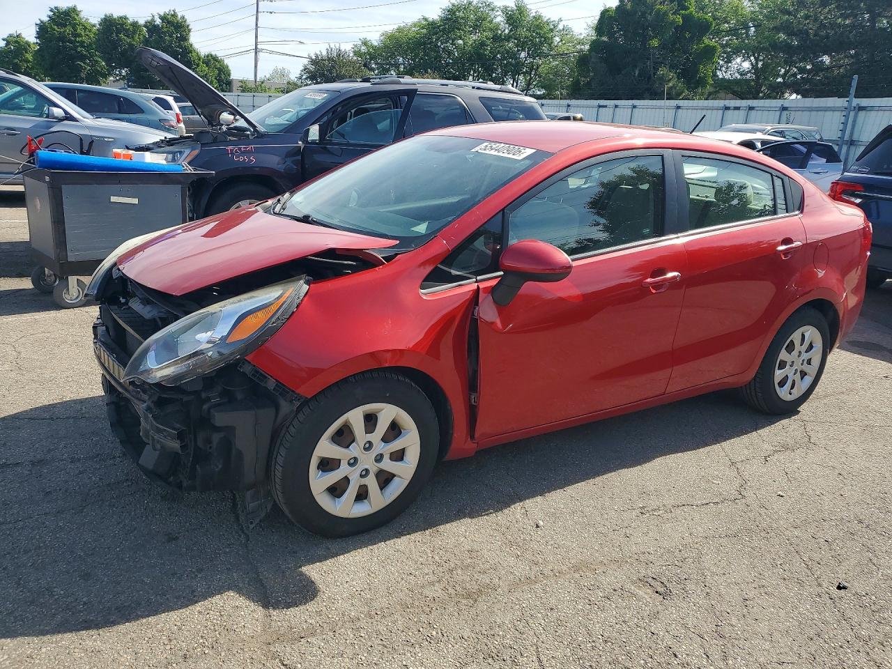 2013 Kia Rio LX, VIN KNADM4A32D6277464 — Front end
