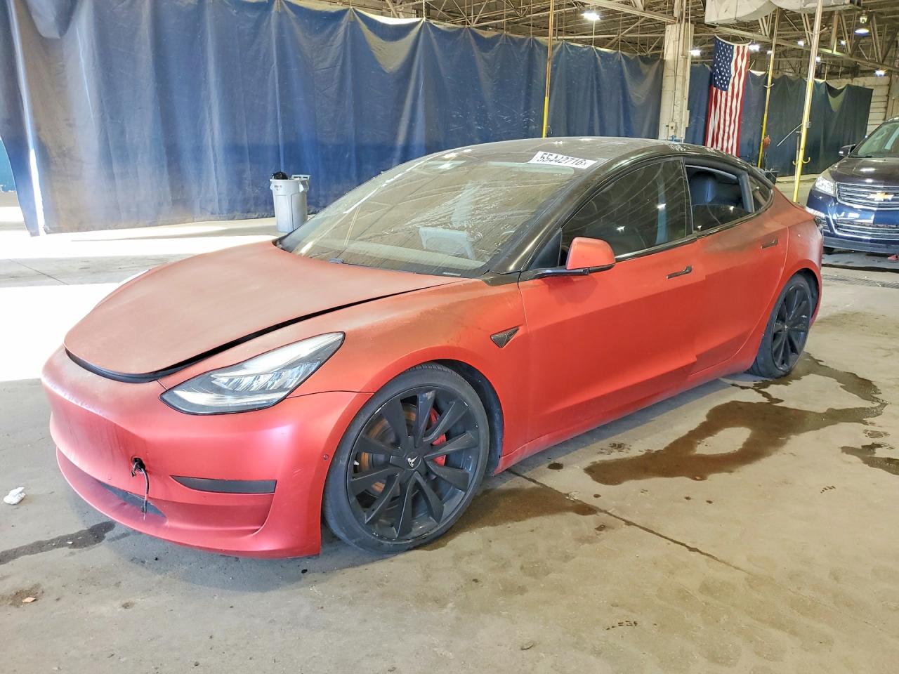 2020 Tesla Model 3 Long Range, VIN 5YJ3E1EB8LF667046 — Burn
