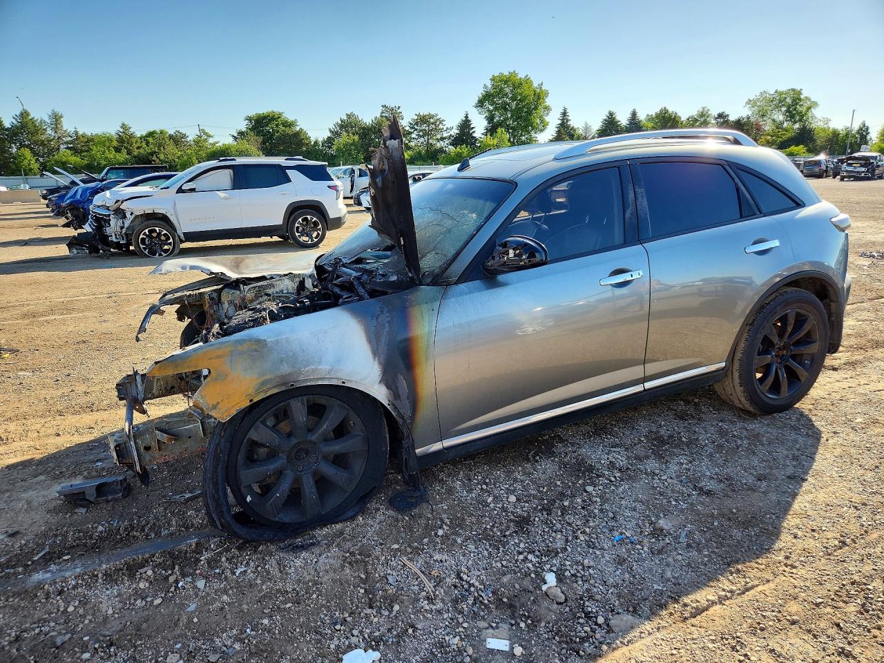 2006 Infiniti FX, VIN JNRAS08W46X211239 — Engine fire