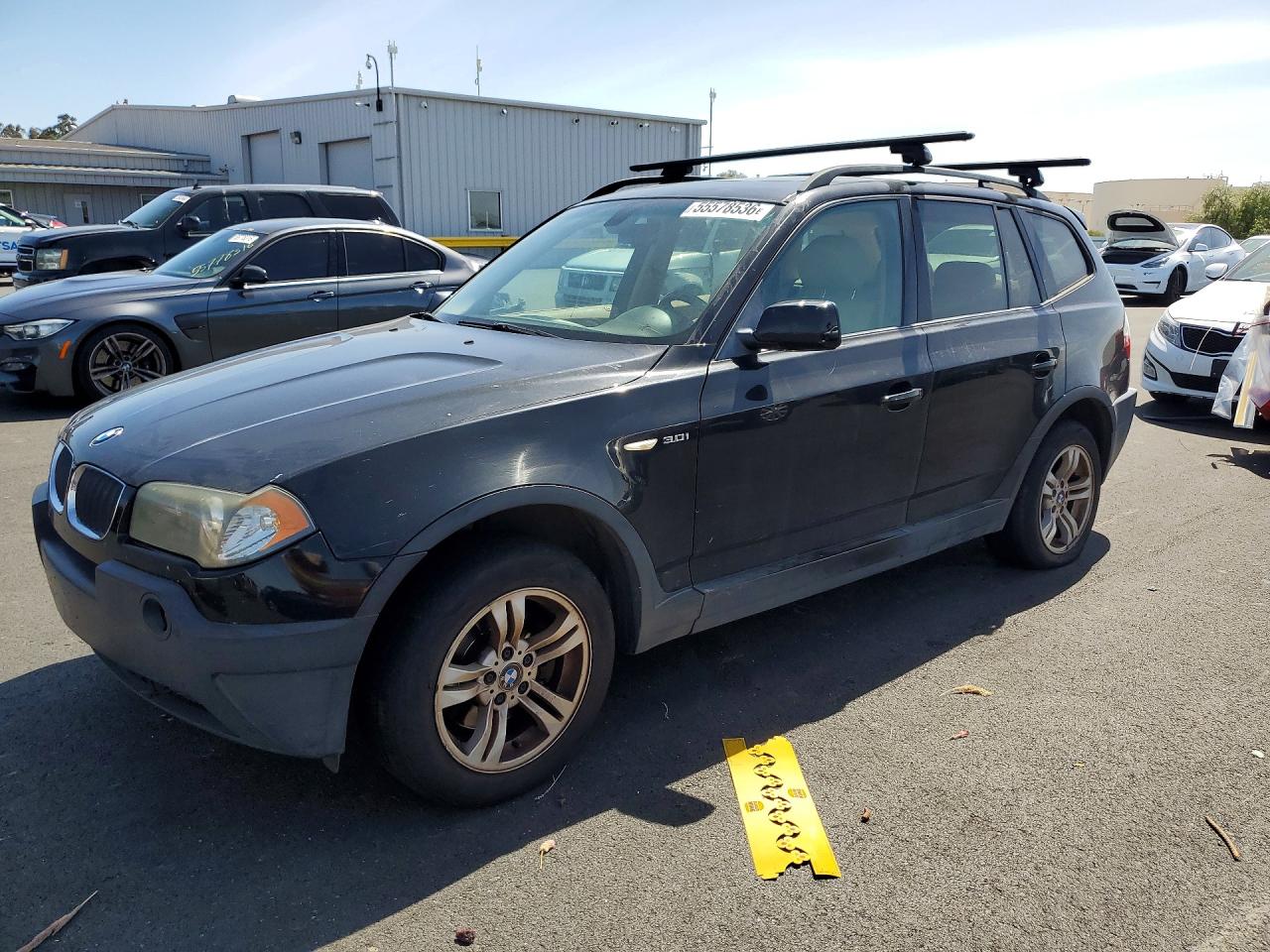 2005 BMW X3 3.0i, VIN WBXPA93405WD08794 — Rear end