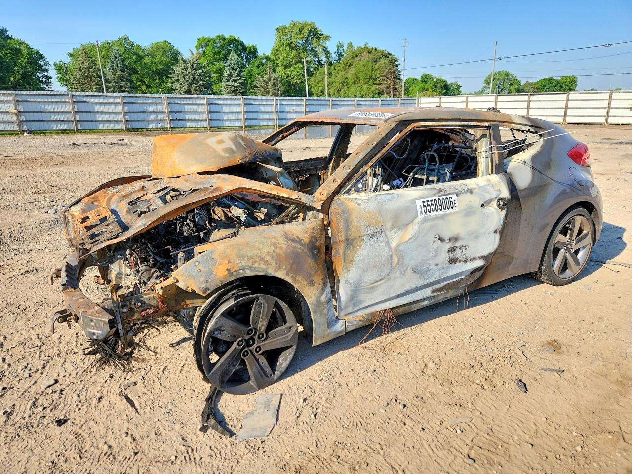 2016 Hyundai Veloster, VIN KMHTC6AD4GU303242 — Burn