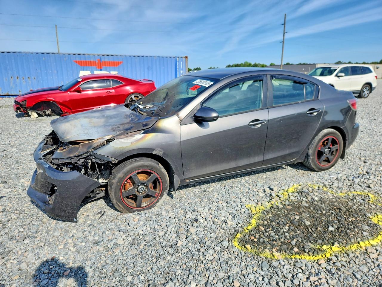 2012 Mazda 3 i Touring, VIN JM1BL1V71C1529533 — Engine fire