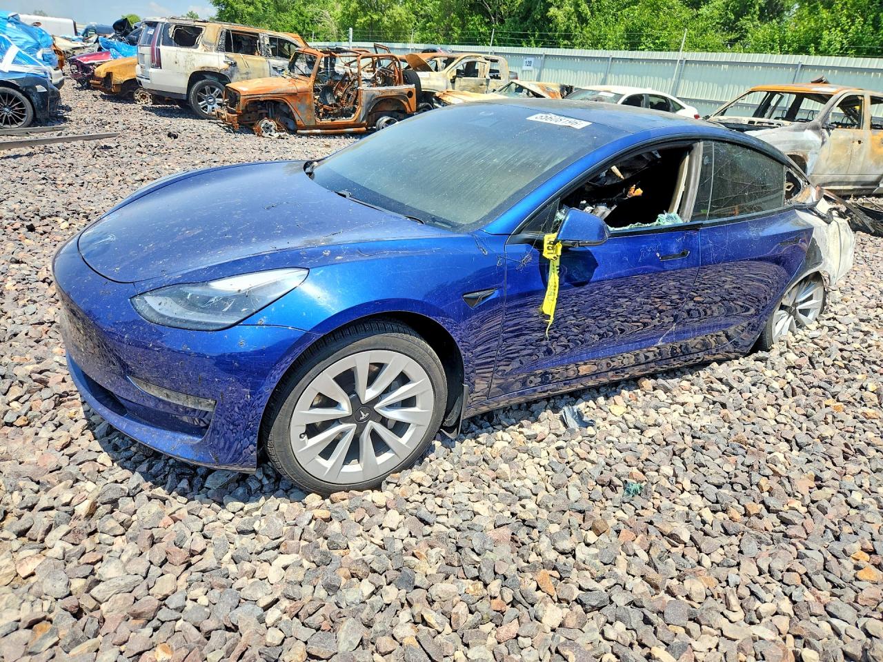 2021 Tesla Model 3 Long Range, VIN 5YJ3E1EB8MF924482 — Burn