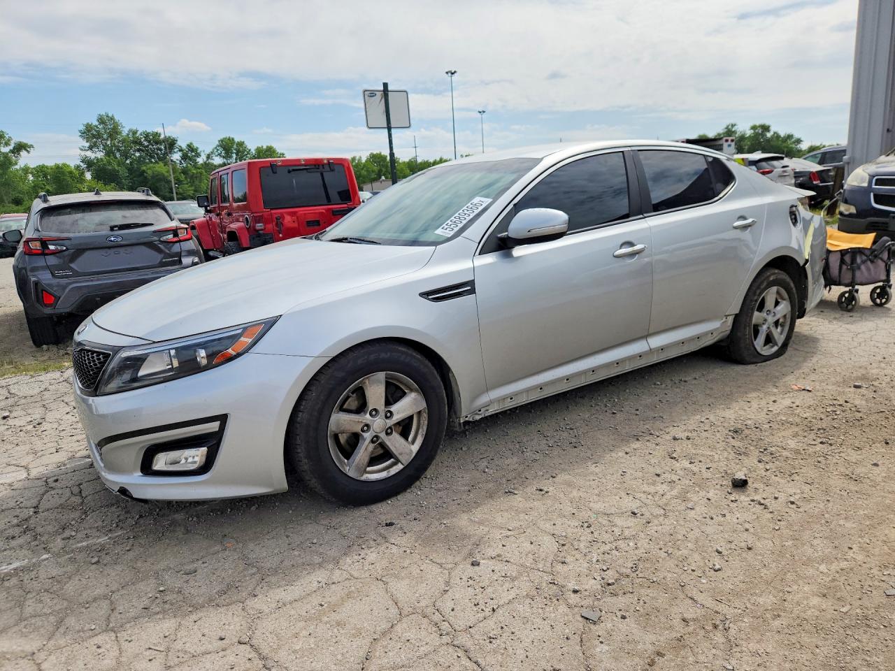 2014 Kia Optima LX, VIN KNAGM4A70E5481350 — Rear end
