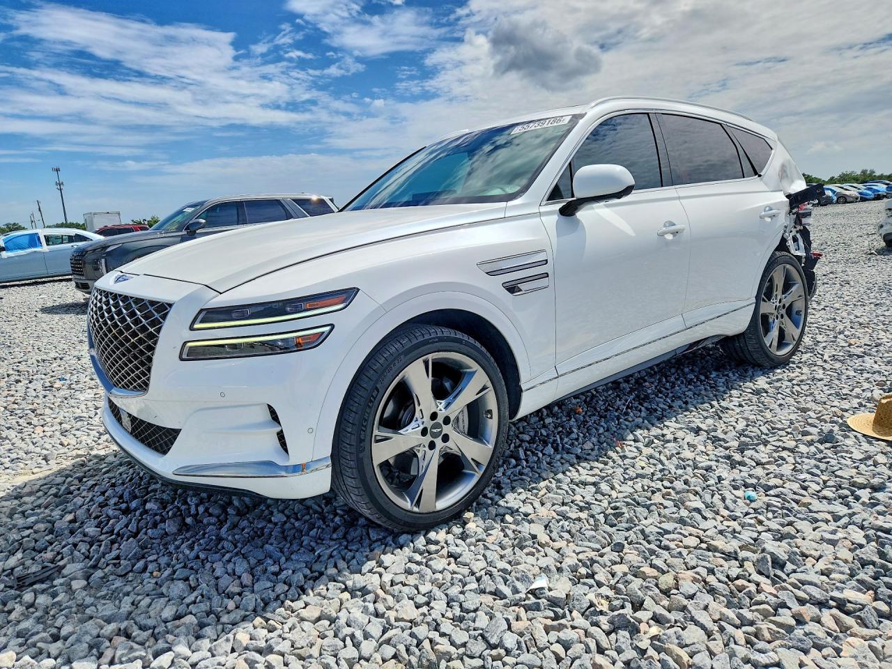 2021 Genesis GV80, VIN KMUHCESC8MU056990 — Rear end