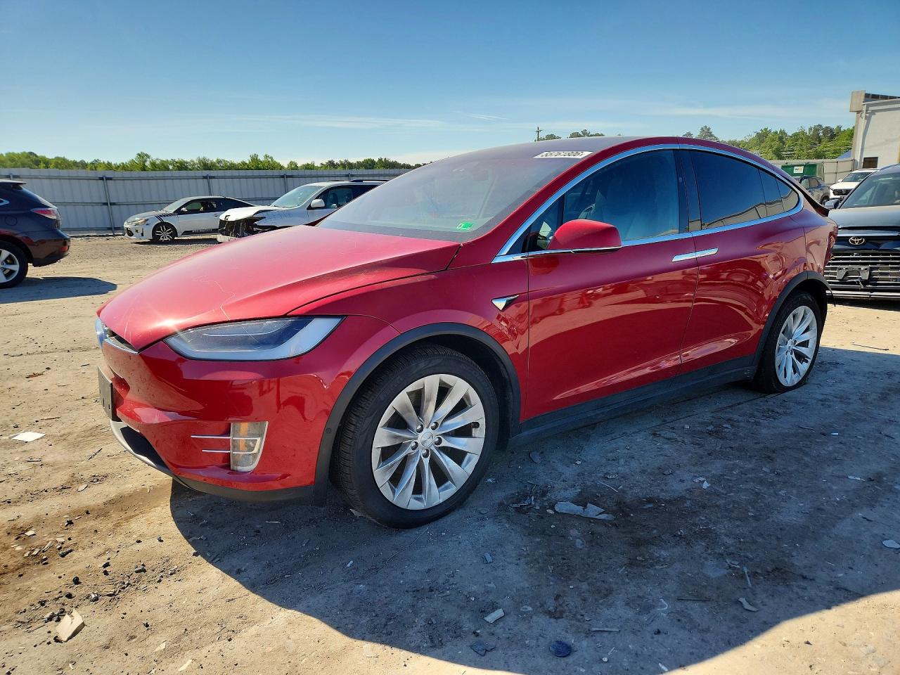 2021 Tesla Model X Long Range Plus, VIN 5YJXCBE23MF310730 — Rear end