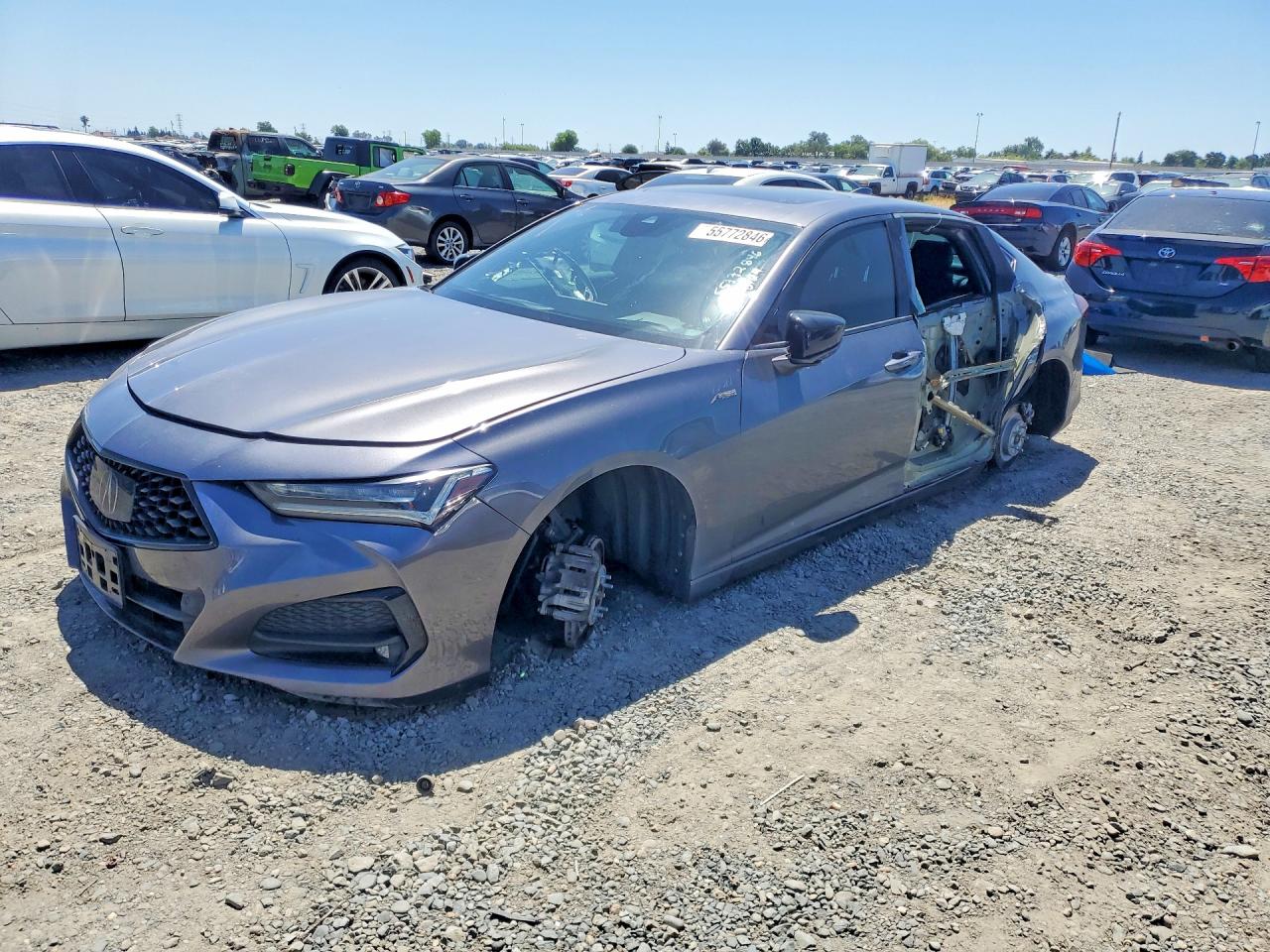 2021 Acura TLX w/A-Spec Package, VIN 19UUB6F59MA004292 — Stripped
