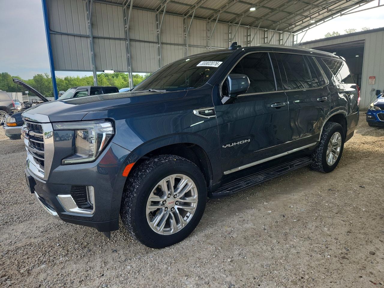 2021 GMC Yukon SLT, VIN 1GKS2BKD3MR478319 — Rear end