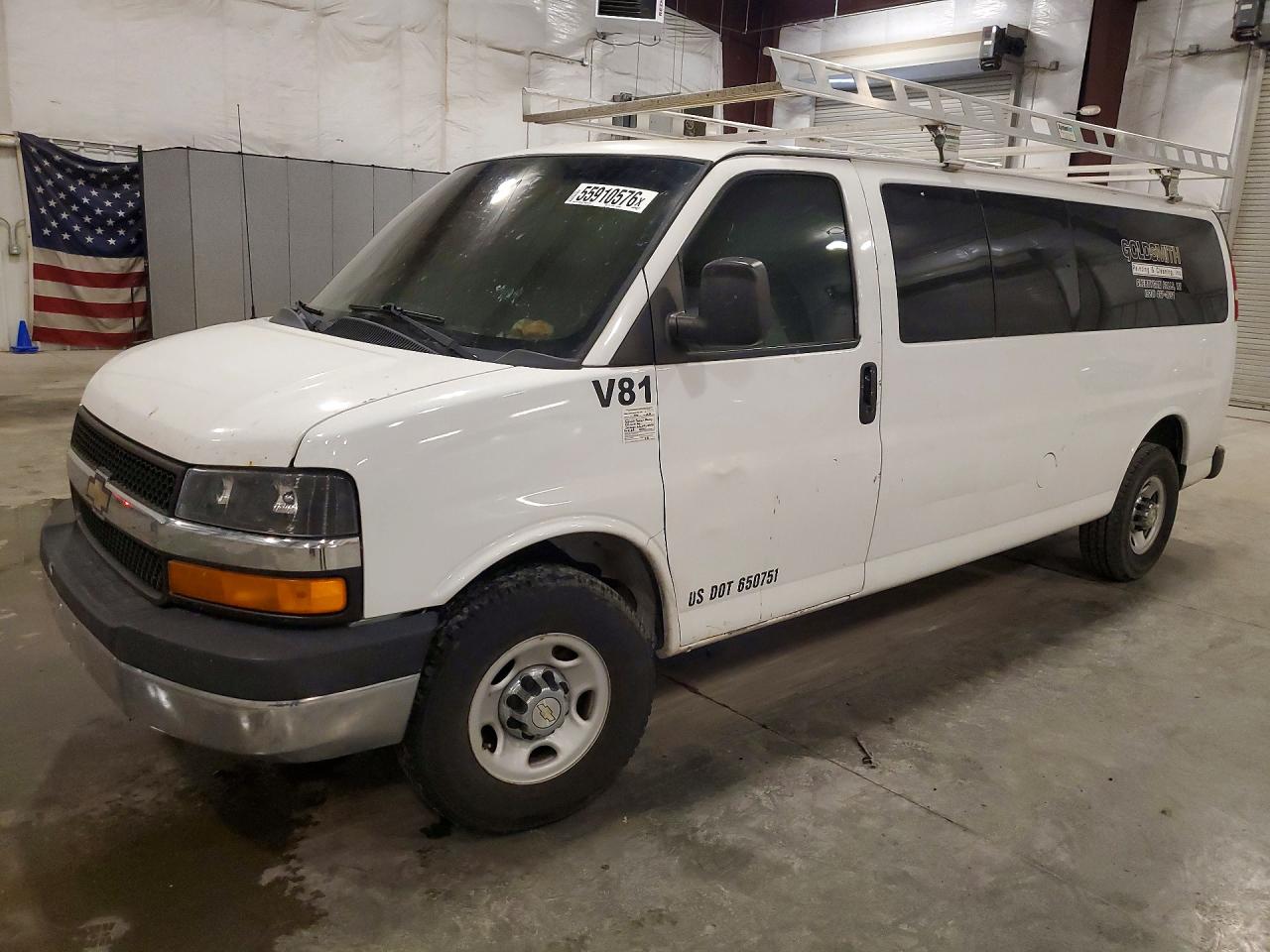 2014 Chevrolet Express Passenger LT, VIN 1GAZG1FG1E1150545 — Interior fire