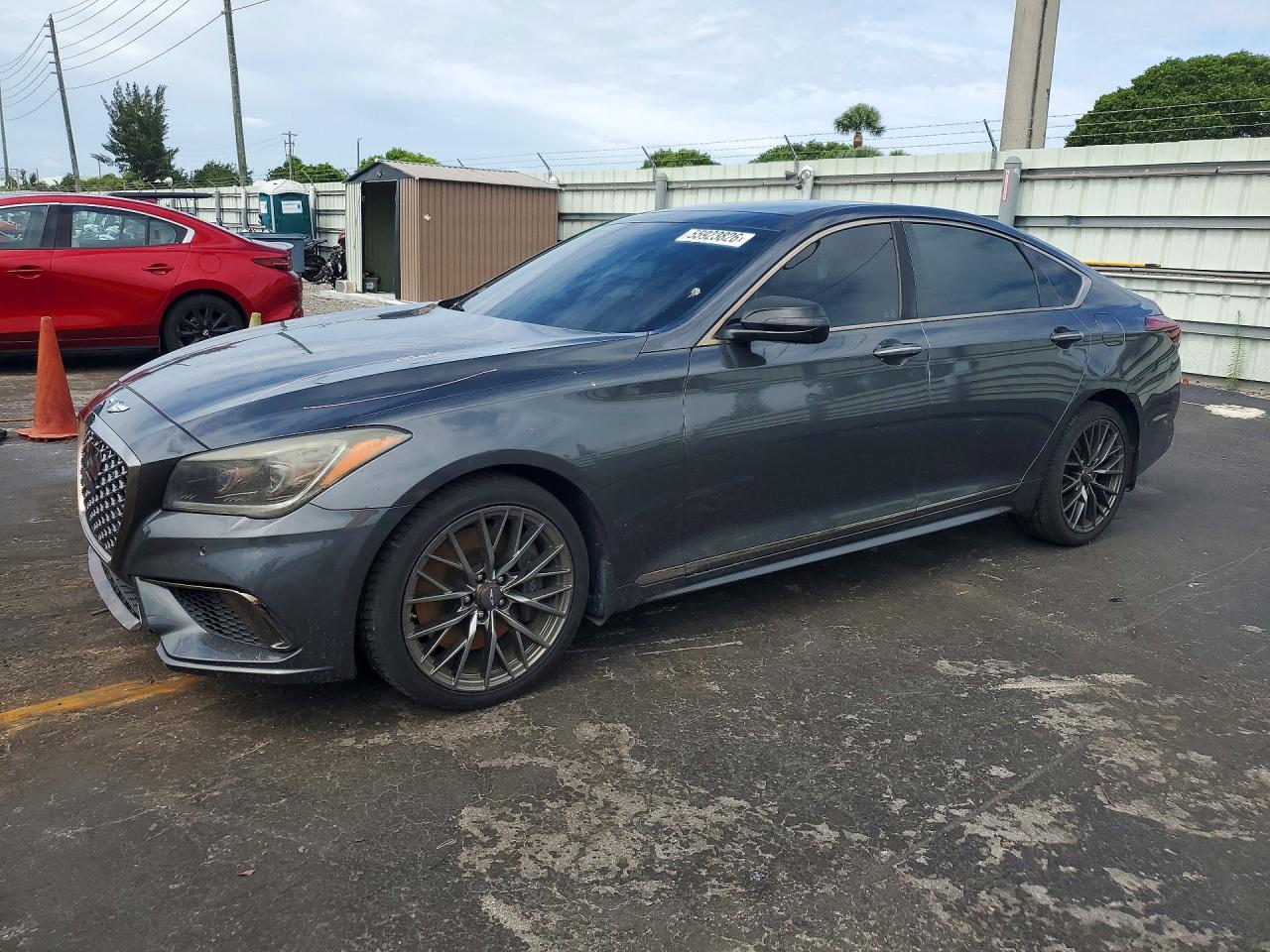 2018 Genesis G80 Sport, VIN KMHGN4JB6JU256575 — Front end