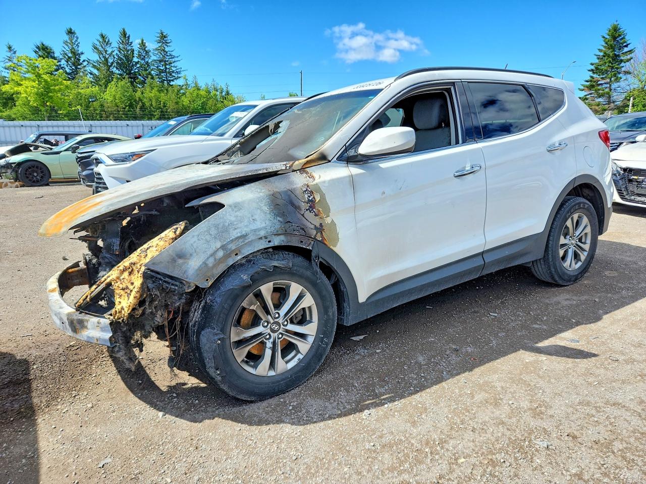 2016 Hyundai Santa Fe, VIN 5XYZT3LB7GG355264 — Пожар