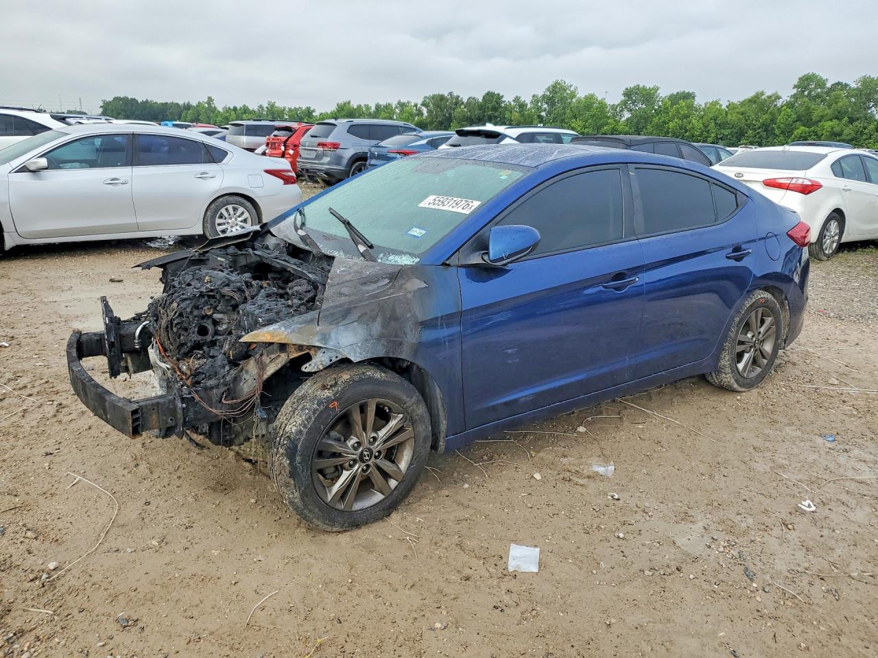 2018 Hyundai Elantra SEL, VIN 5NPD84LFXJH370250 — Engine fire