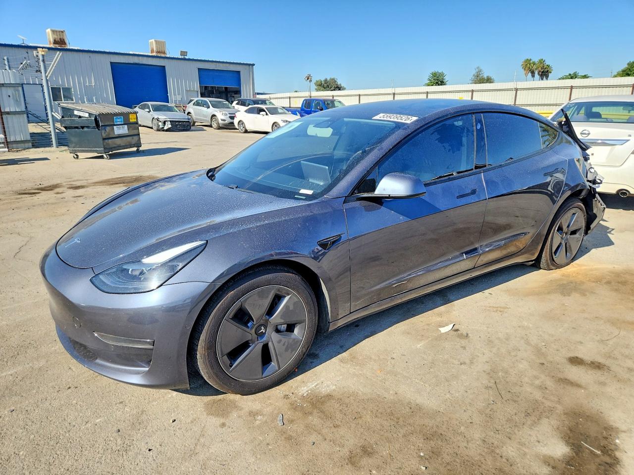 2021 Tesla Model 3 Standard Range Plus, VIN 5YJ3E1EA0MF877312 — Rear end