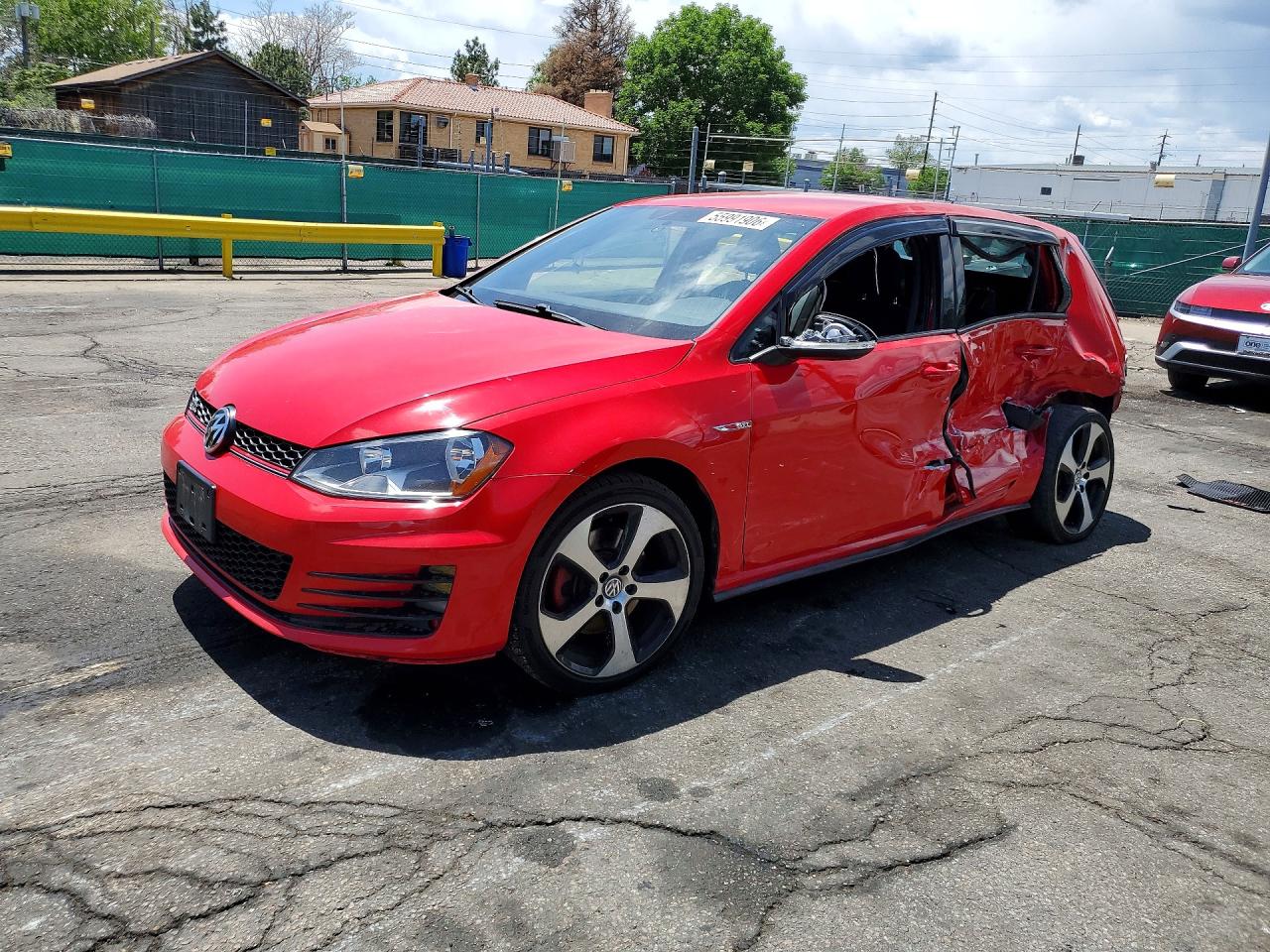 2016 Volkswagen Golf GTI S, VIN 3VW5T7AU6GM036075 — Side