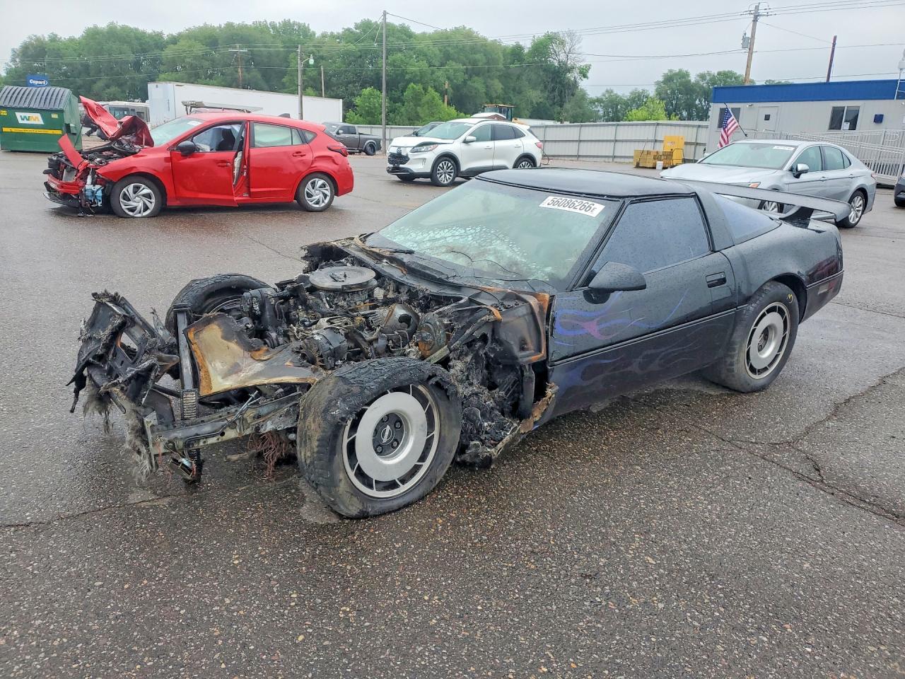 1984 Chevrolet Corvette, VIN 1G1AY0780E5147589 — Engine fire